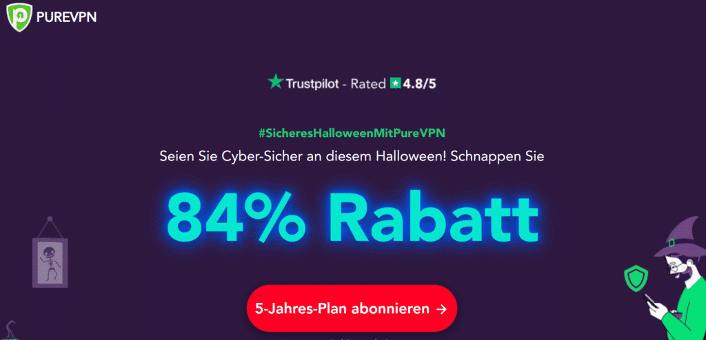 84% Rabatt beim PureVPN 5-Jahresplan