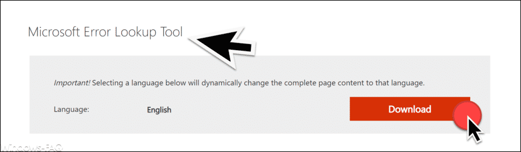 Microsoft Error Lookup Tool