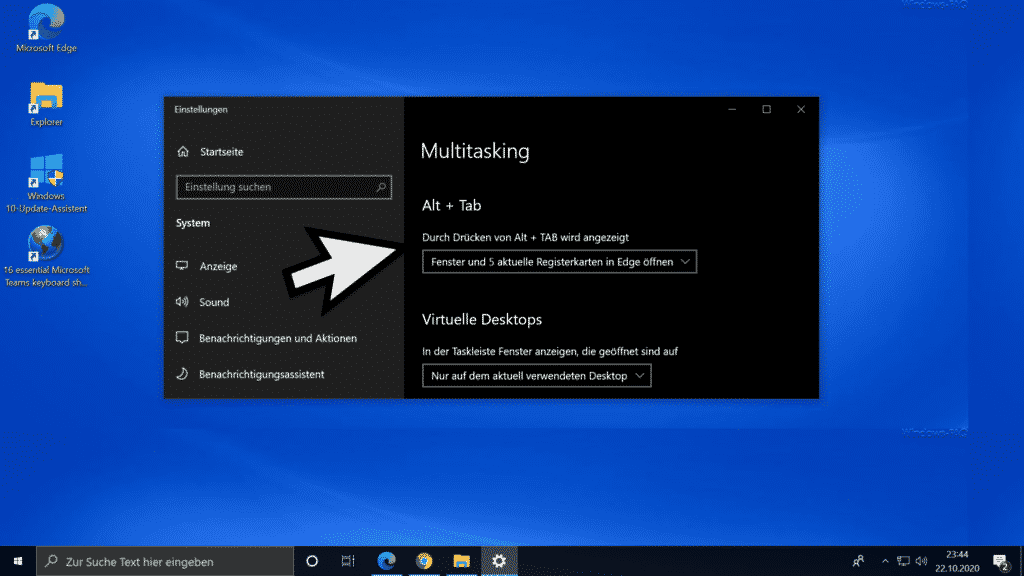 Multitasking Alt + Tab