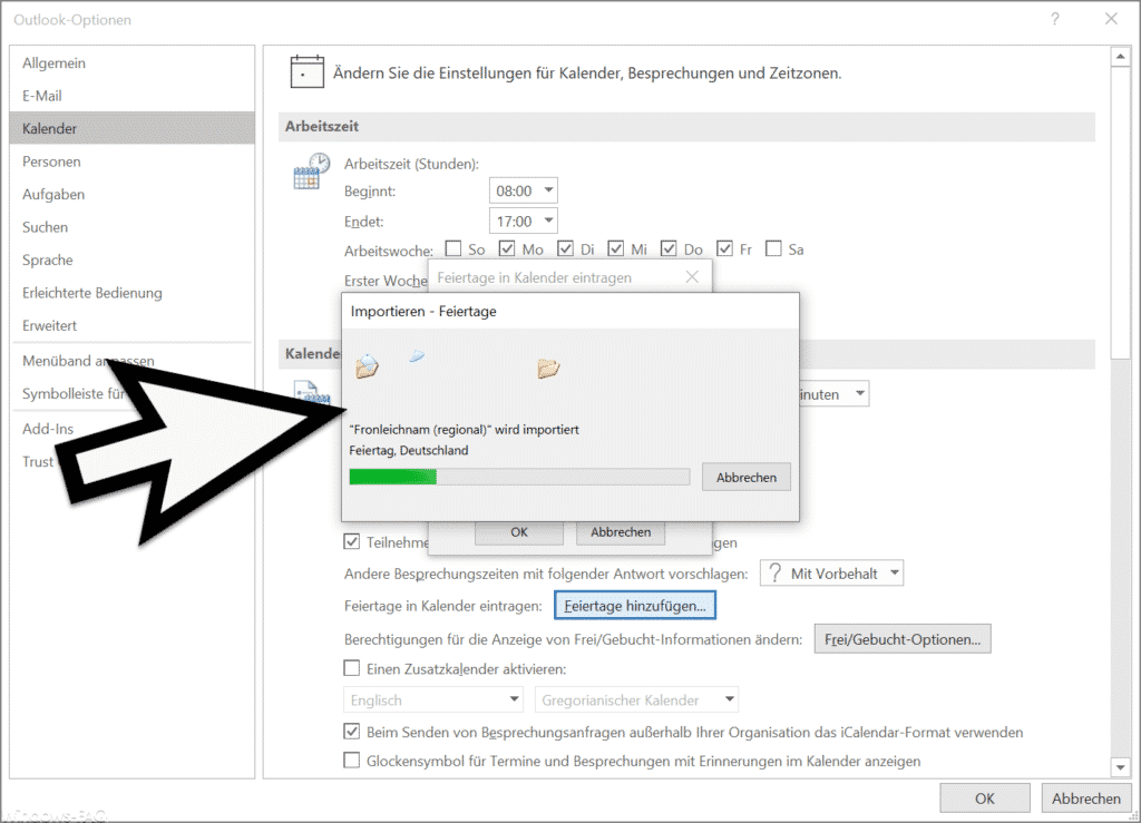 Outlook Importieren Feiertage