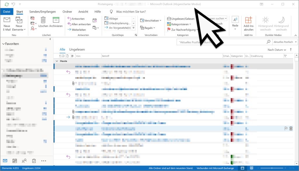 Microsoft Outlook abgesicherter Modus