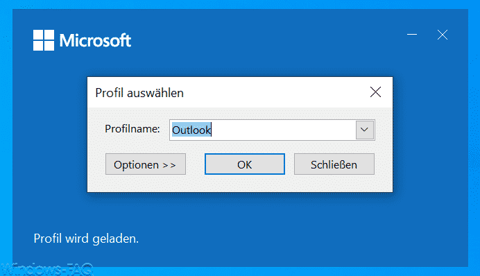 Outlook Profil wählen