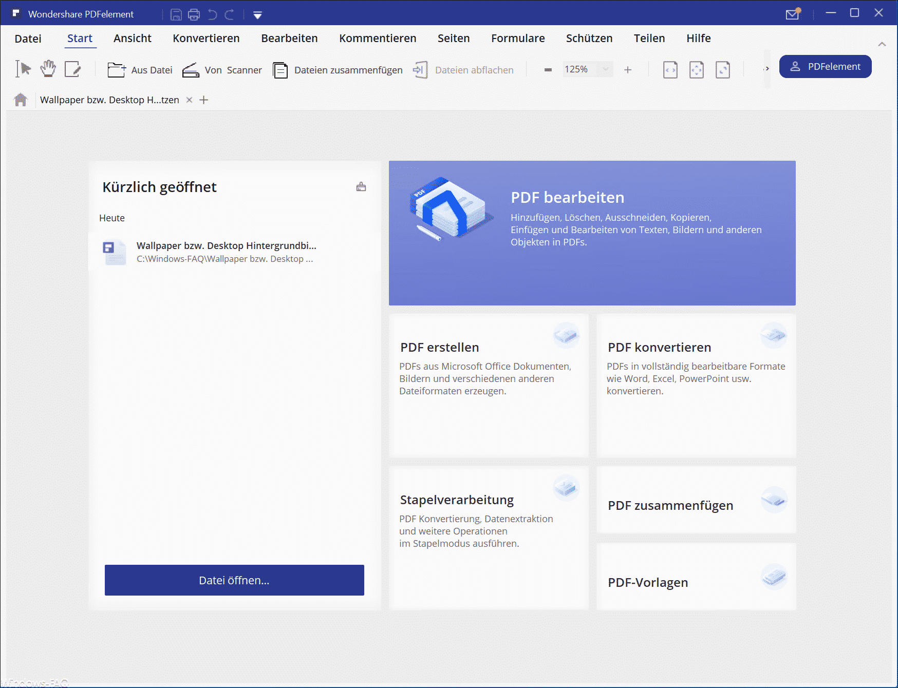 PDFs bearbeiten, ausfüllen oder konvertieren mit Wondershare PDFelement