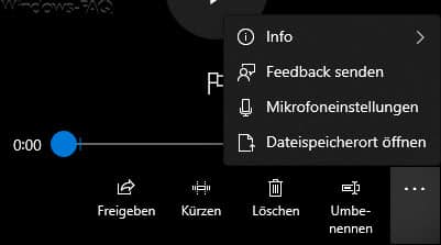 Funktionen Sprachrekorder Windows 10