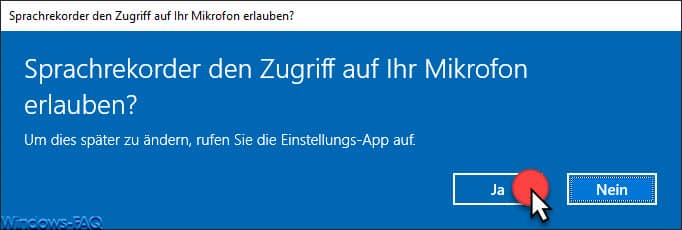 Sprachrekorder den Zugriff auf Ihr Mikrofon erlauben
