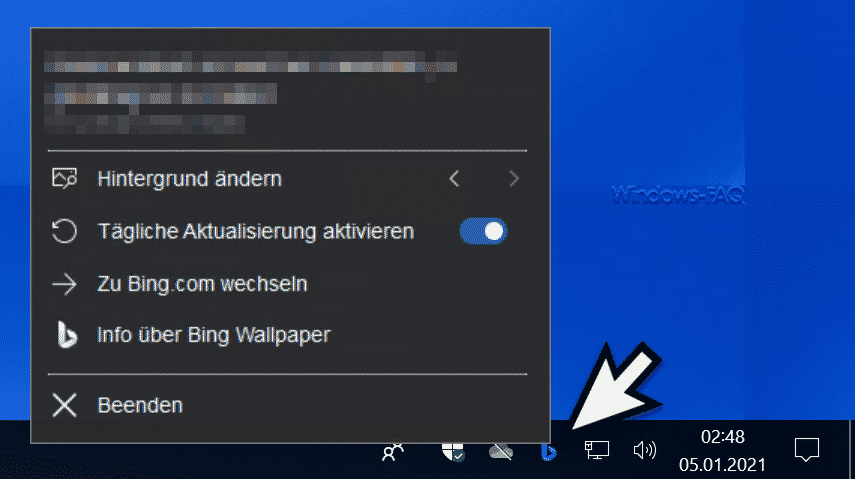 Bing Wallpaper Hintergrund ändern und tägliche Aktualisierung aktivieren