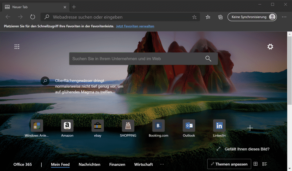 Bing als Suchmaschine vom Edge Chromium