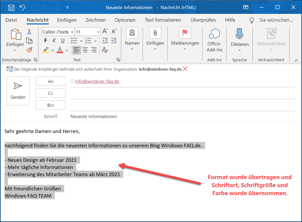 Format wurde übertragen