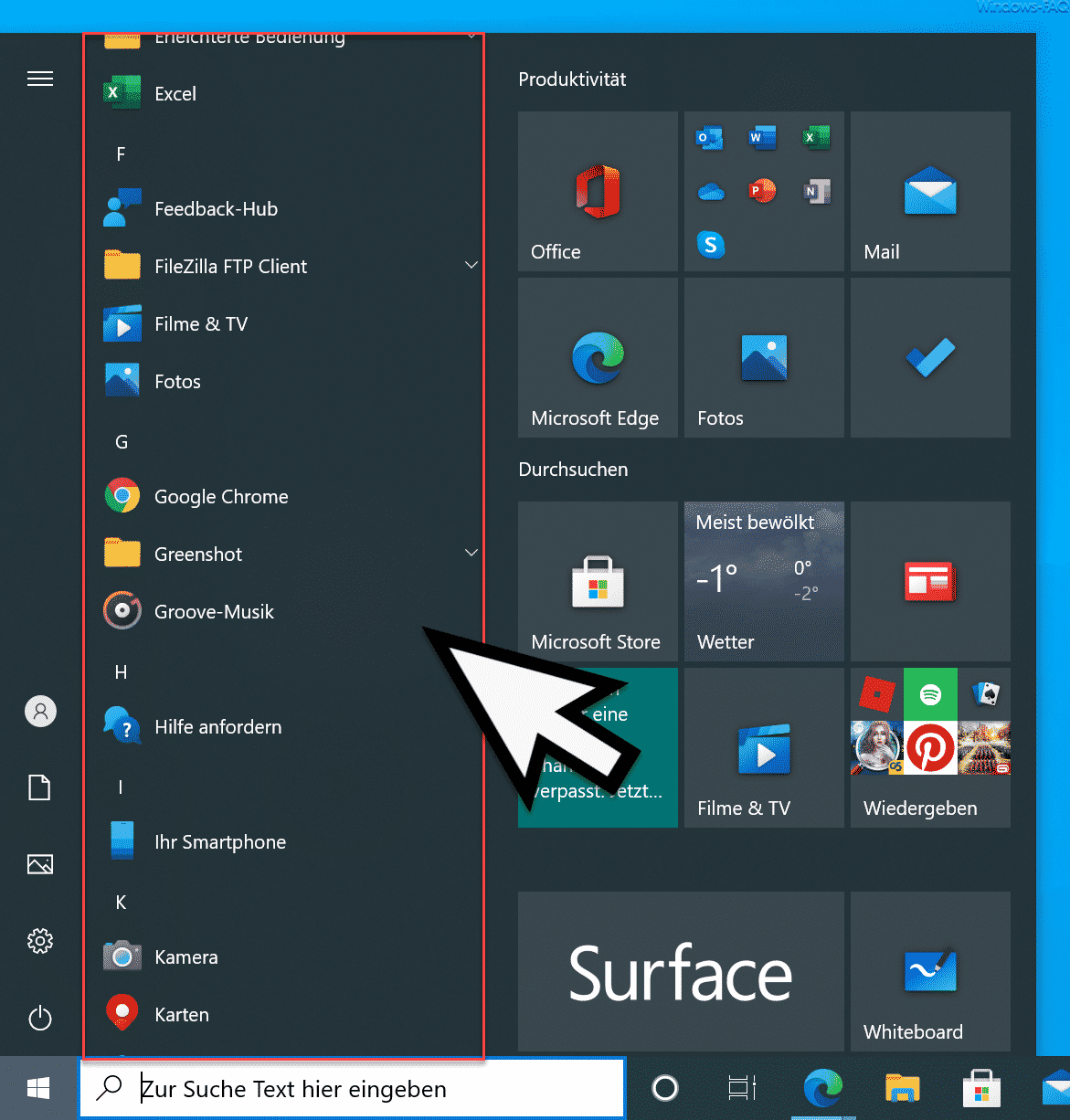 Liste der installierten Programme aus dem Windows Startmenü entfernen