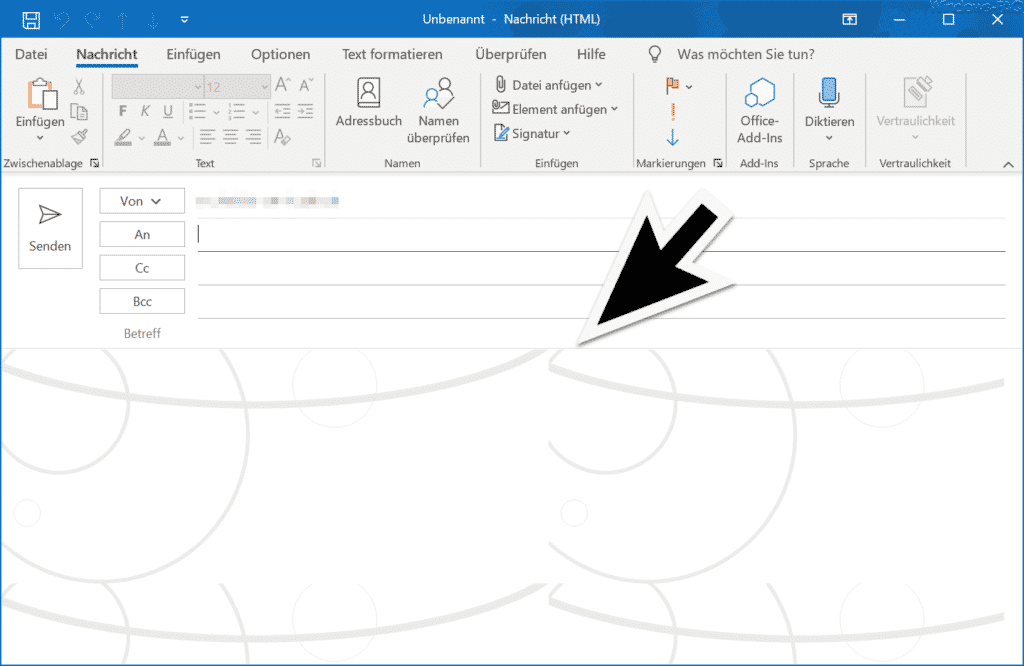 Hintergrund in Outlook E-Mail