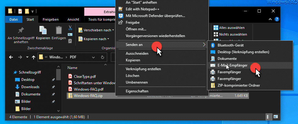Komprimierte PDFs per E-Mail versenden