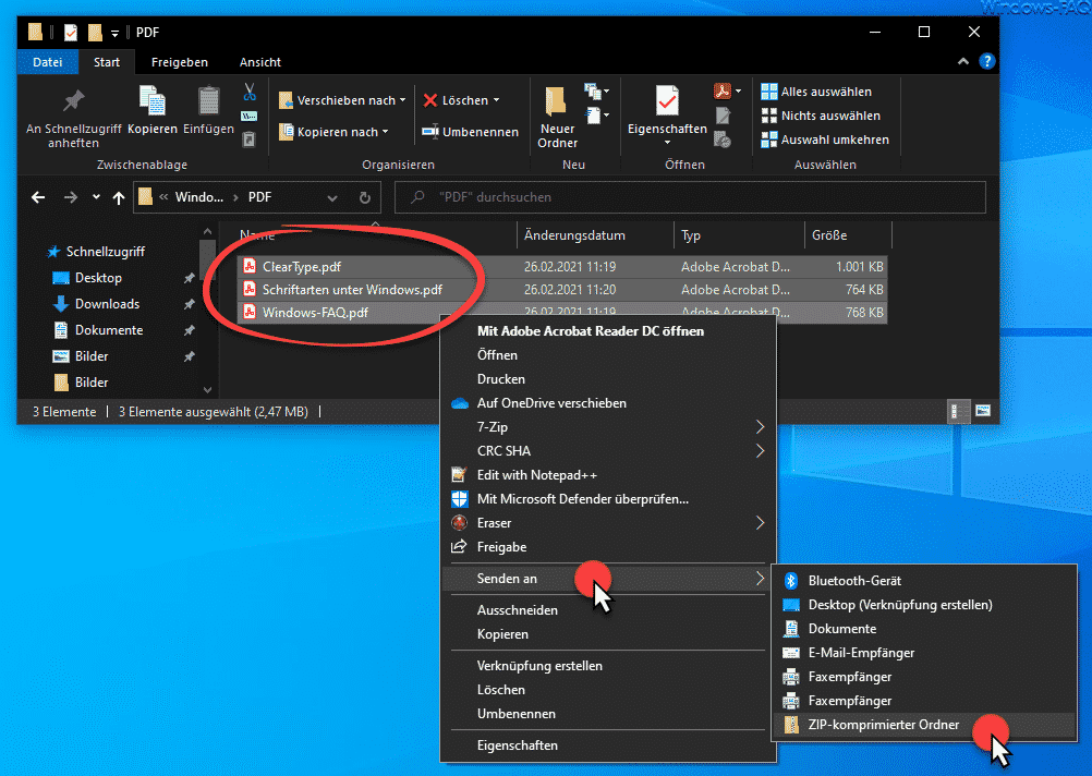 PDF verkleinern und per E-Mail als ZIP-Datei versenden