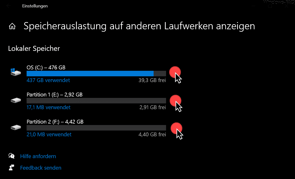 Speicherauslastung aller Laufwerke anzeigen lassen bei Windows 10