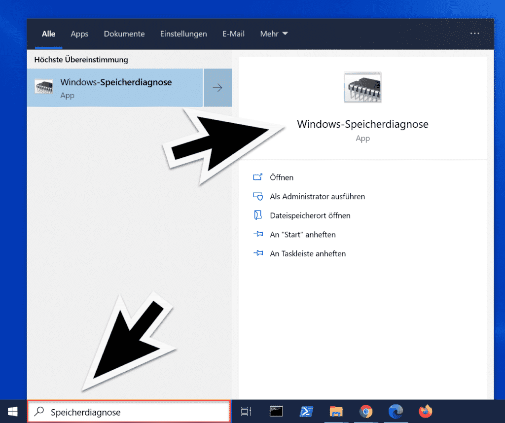 Windows Speicherdiagnose