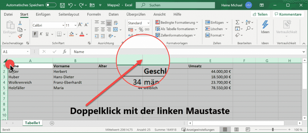 Alte Spaltenbreiten automatisch formatieren