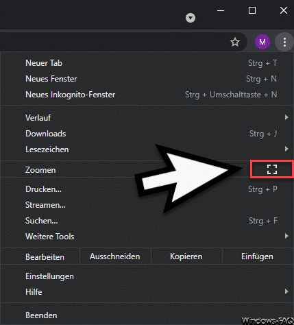 Chrome Vollbildmodus