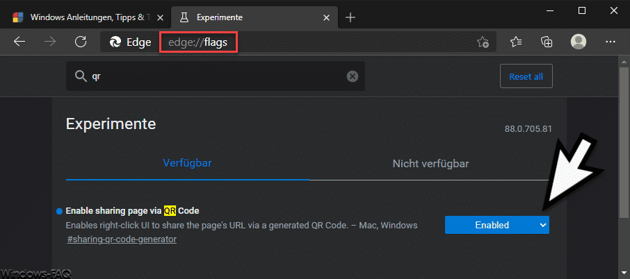 Enable sharing page via QR Code