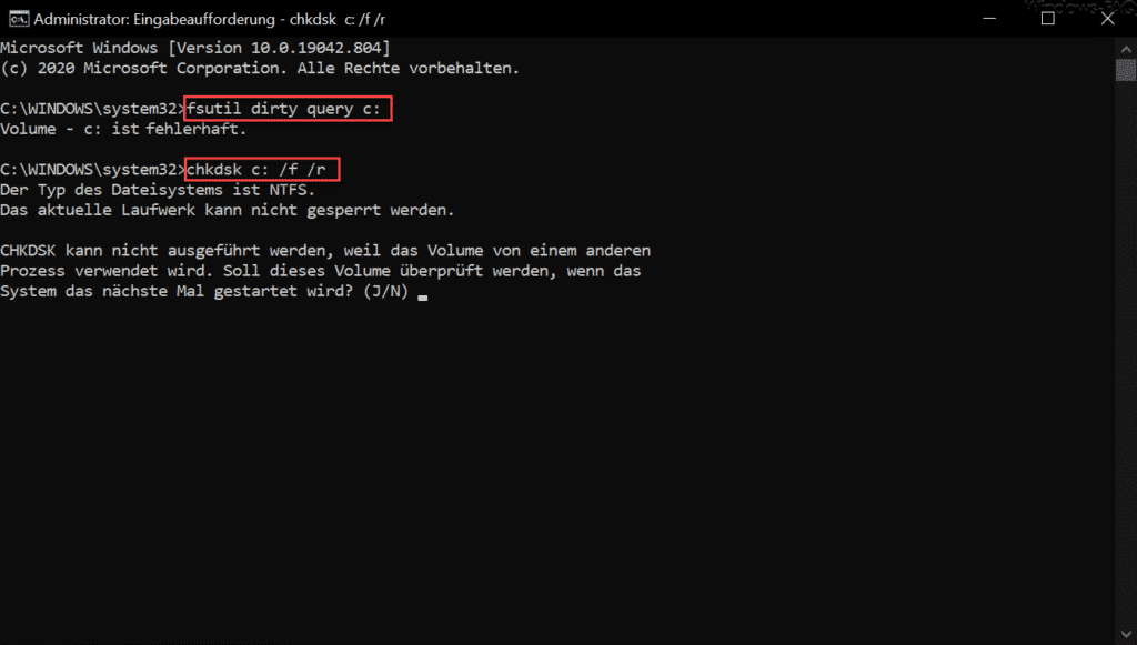 fsutil chkdsk