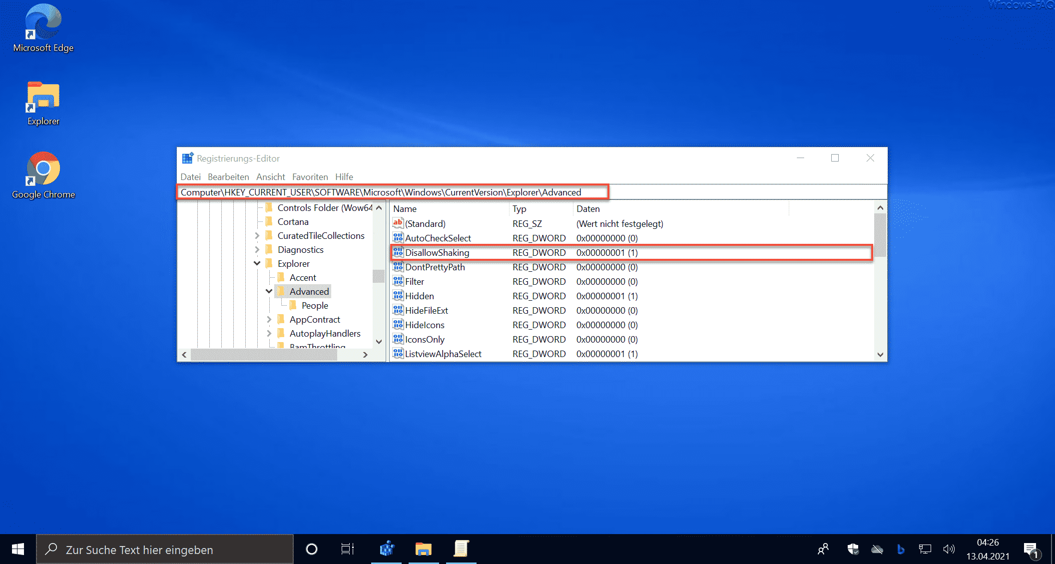Aero Shake deaktivieren per Registry Key