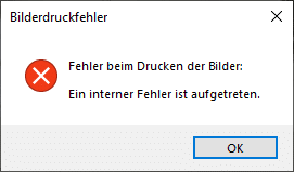 Bilderdruckfehler – Fehler beim Drucken der Bilder – Ein interner Fehler ist aufgetreten