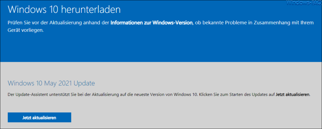 Download Windows 10 May 2021 Update 21H1