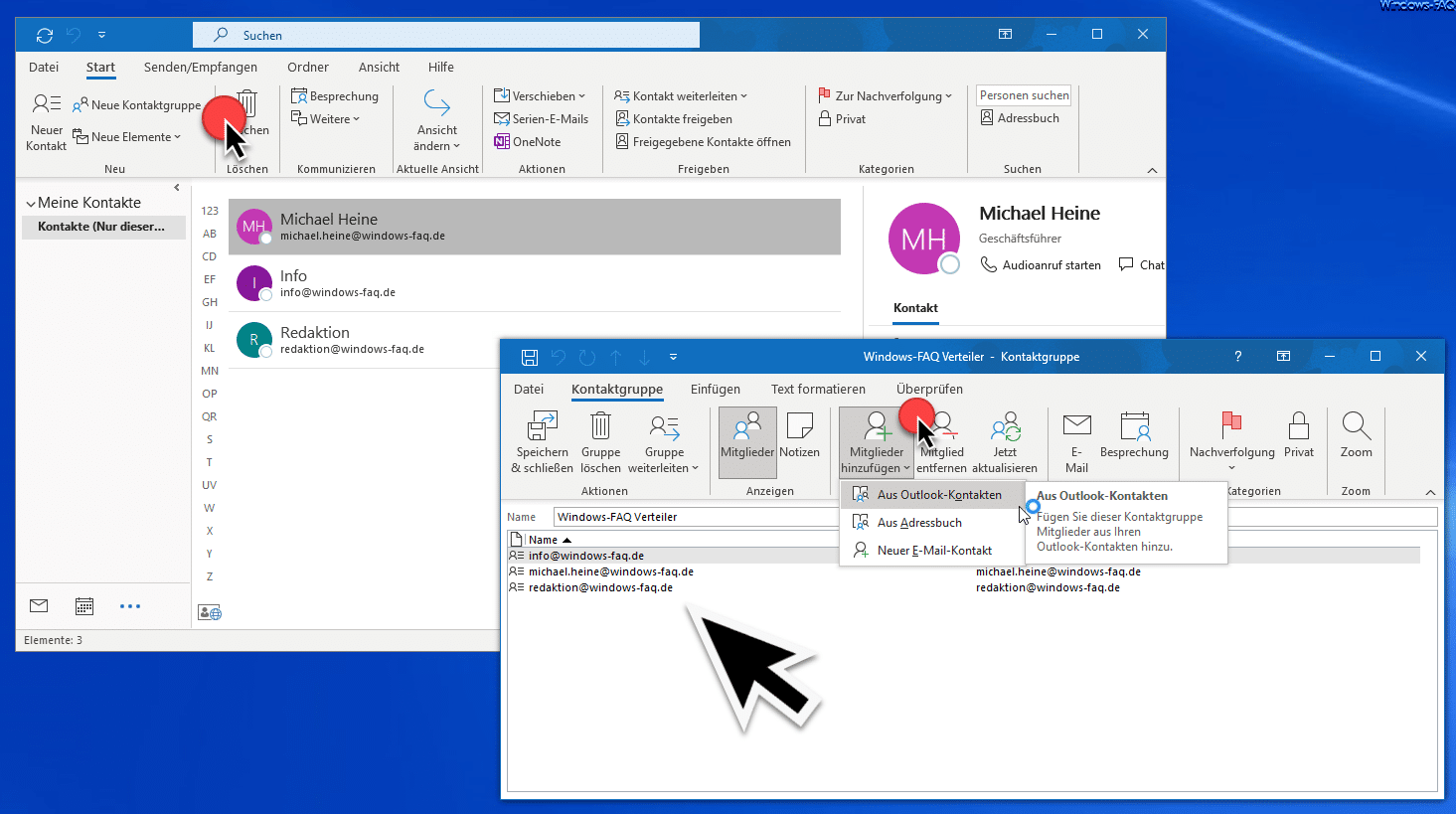 Outlook E-Mail Verteilergruppe anlegen