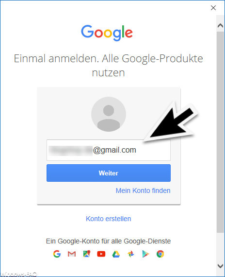 E-Mail Adresse vom GMAIL Konto