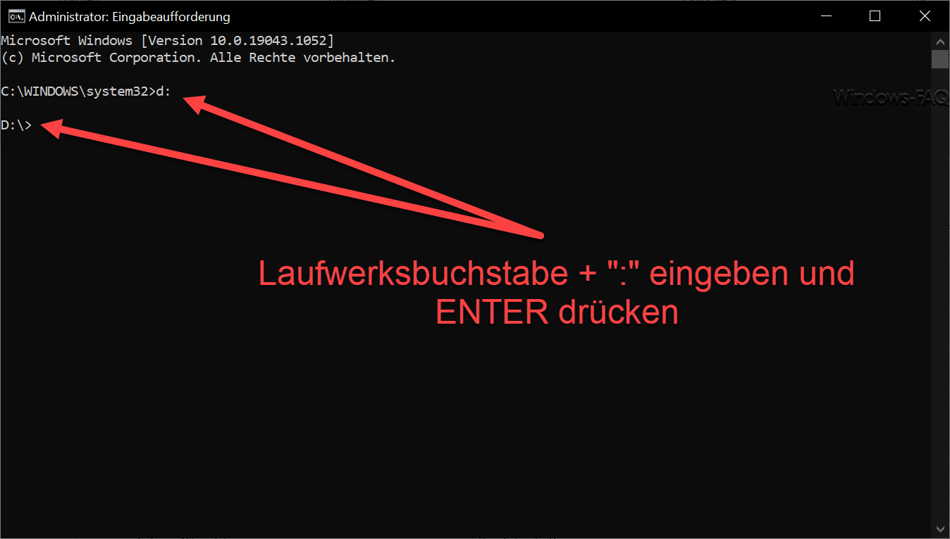 In der CMD Laufwerk wechseln (Eingabeaufforderung)