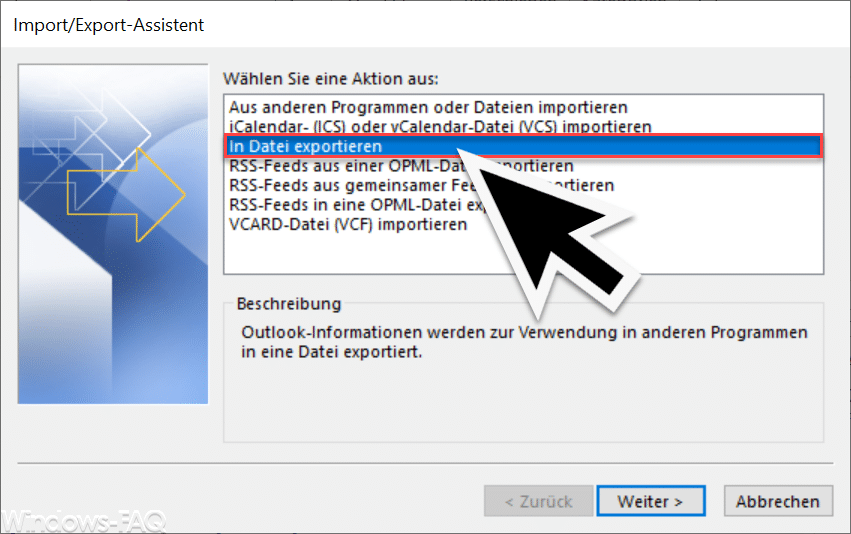Outlook Kontakte exportieren