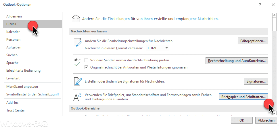 Outlook Schriftarten