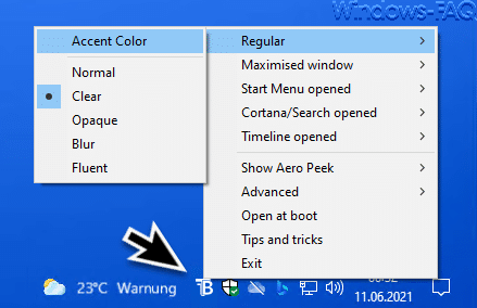 Transparente Taskleiste Windows 10