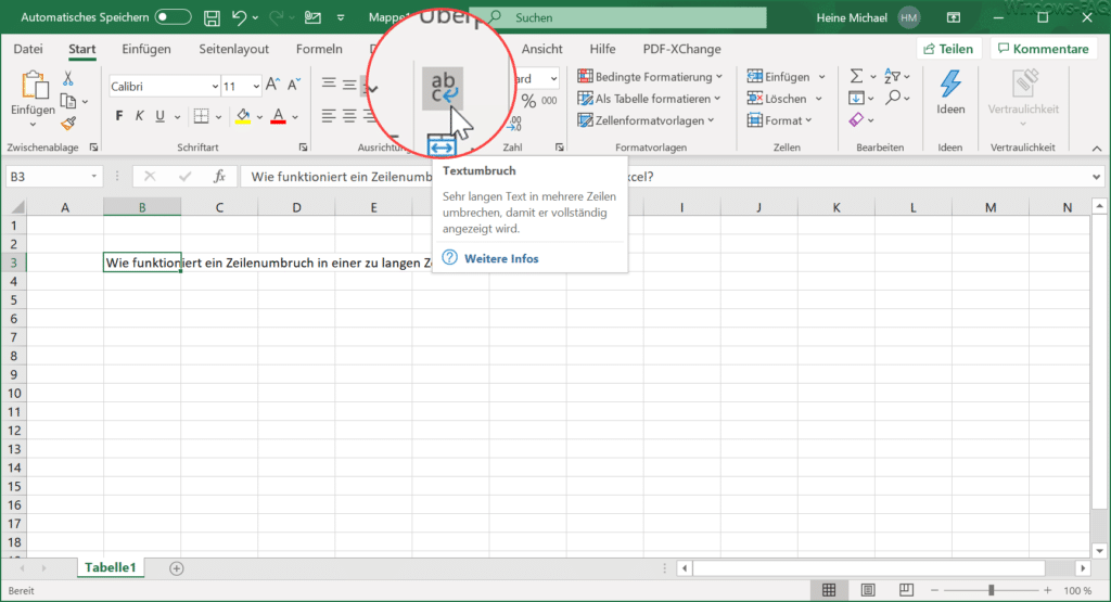Zeilenumbruch Textumbruch im Excel