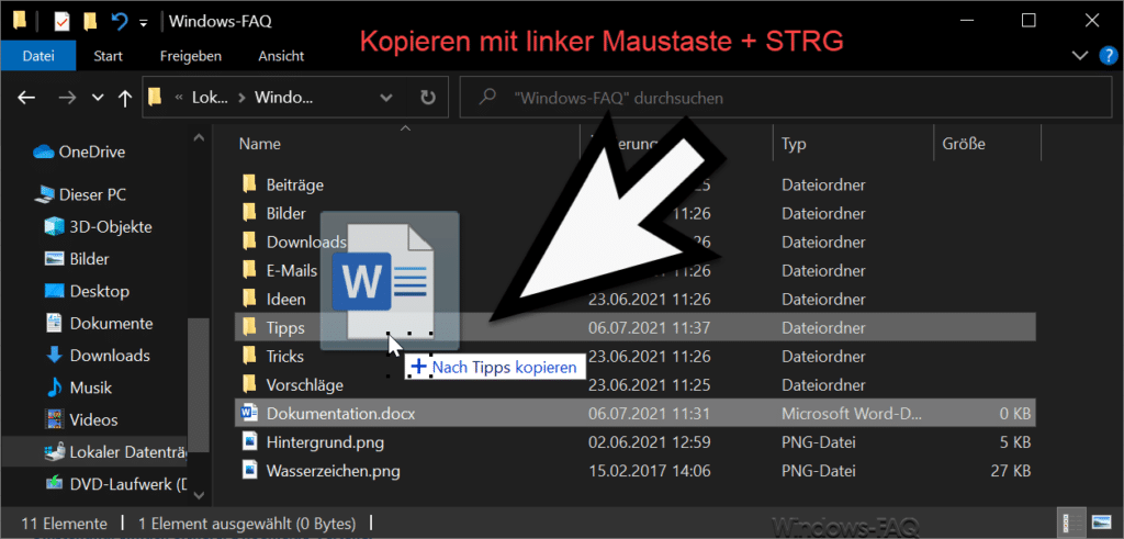 Explorer Datei kopieren