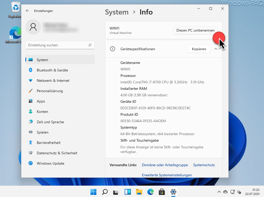 Windows 11 PC umbenennen