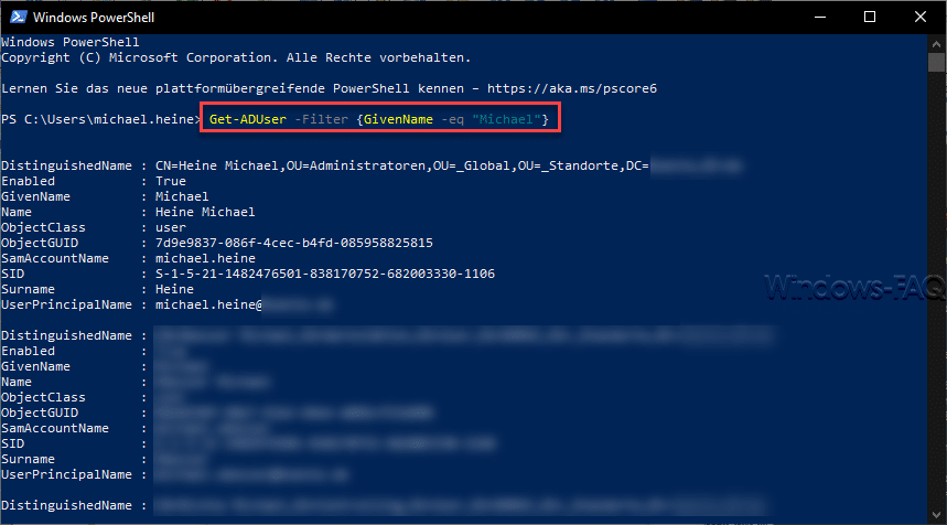 Get-ADUser -Filter [Givenname -eq "NAME"}