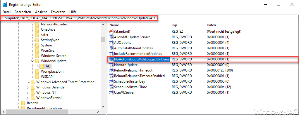 Automatischen Neustart nach Windows Updates abschalten