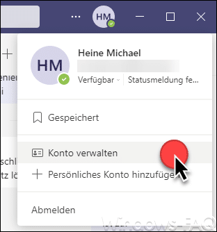 Teams Konto verwalten