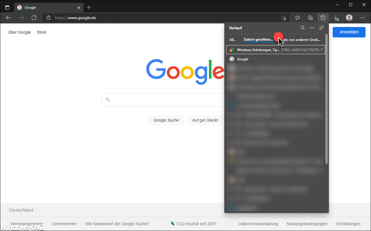 Tab im Edge aus Versehen geschlossen – Wie kann ich ihn wieder öffnen