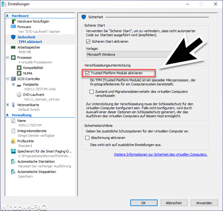 Windows TPM aktivieren