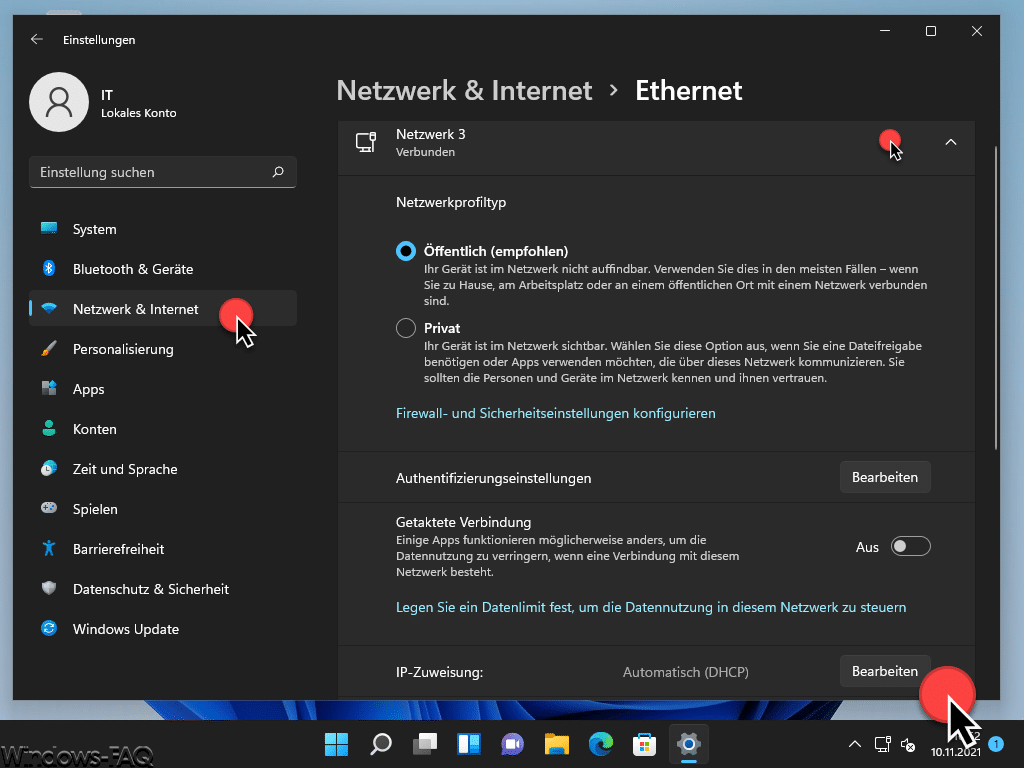 WIndows 11 IP-Zuweisung