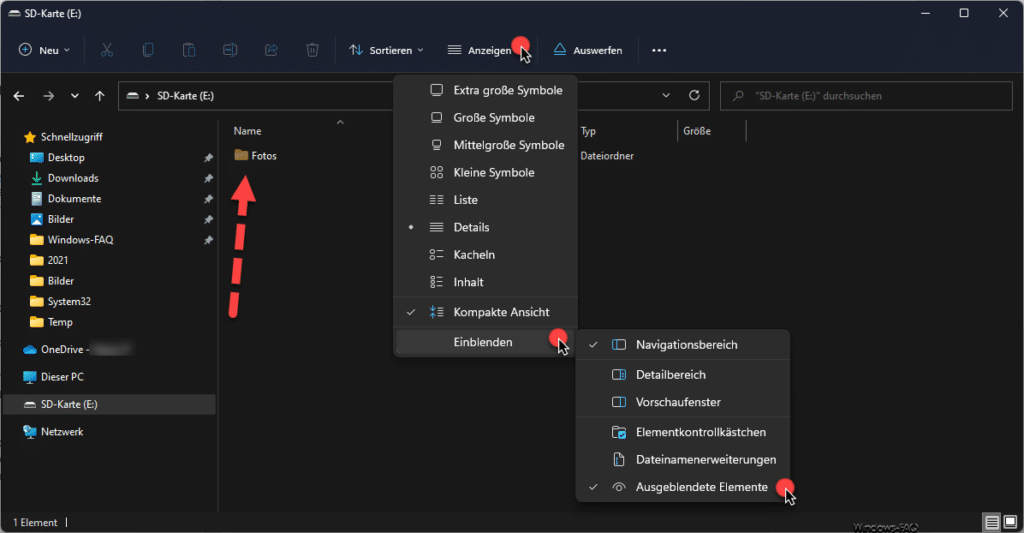 Windows 11 ausgeblendete Elemente