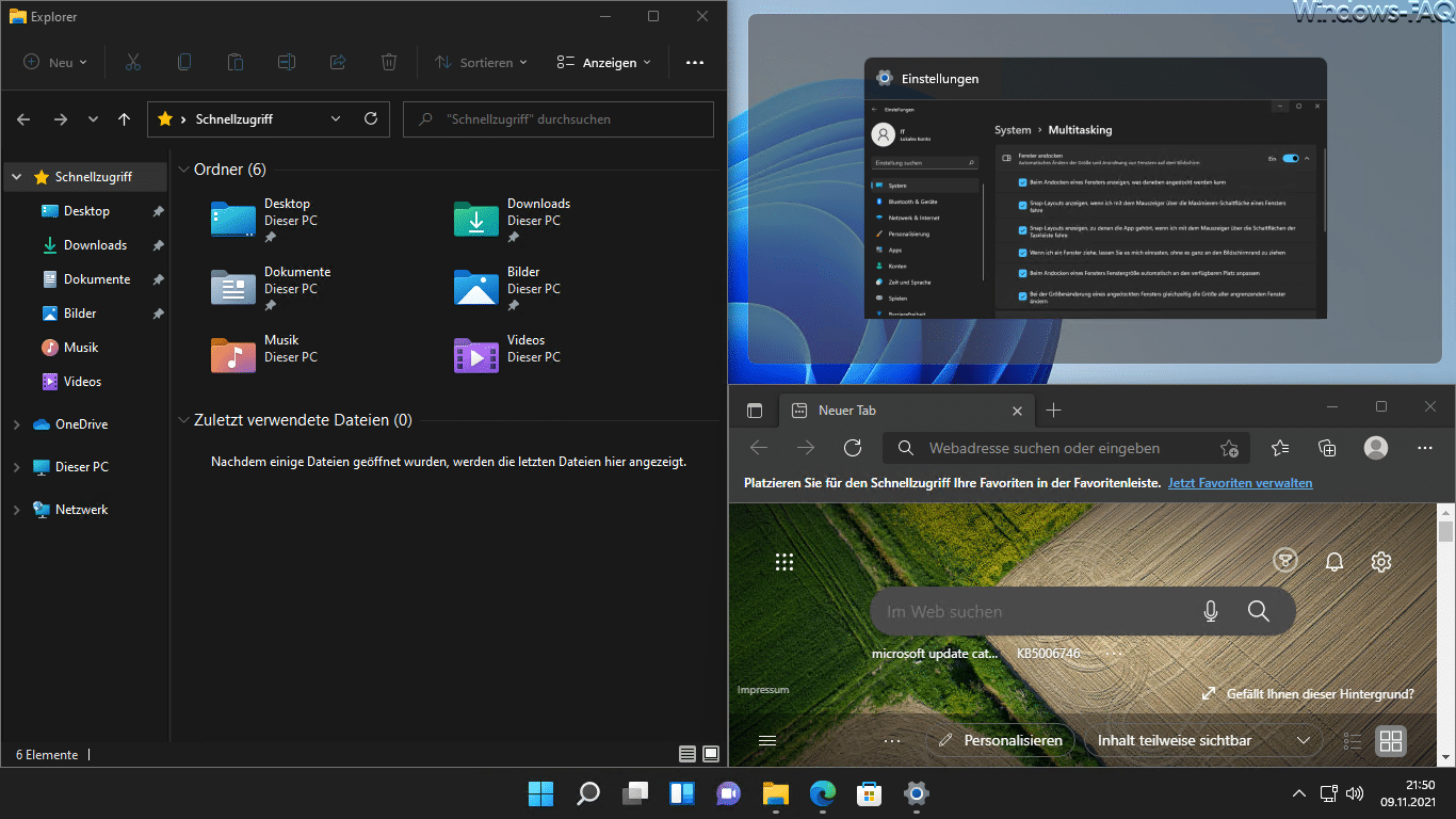 Was sind die Snap Layouts bei Windows 11?