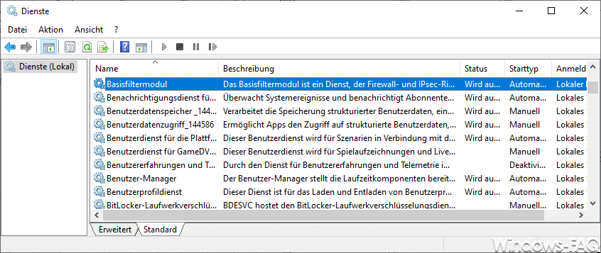 Dienst Basisfiltermodul