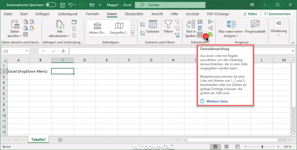 Excel Datenüberprüfung