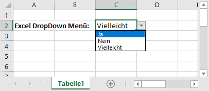 Excel DropDown Menü