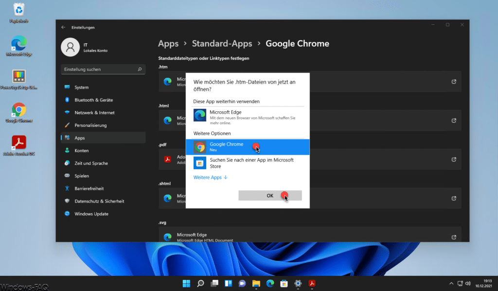 Windows 11 htm html Dateien öffnen