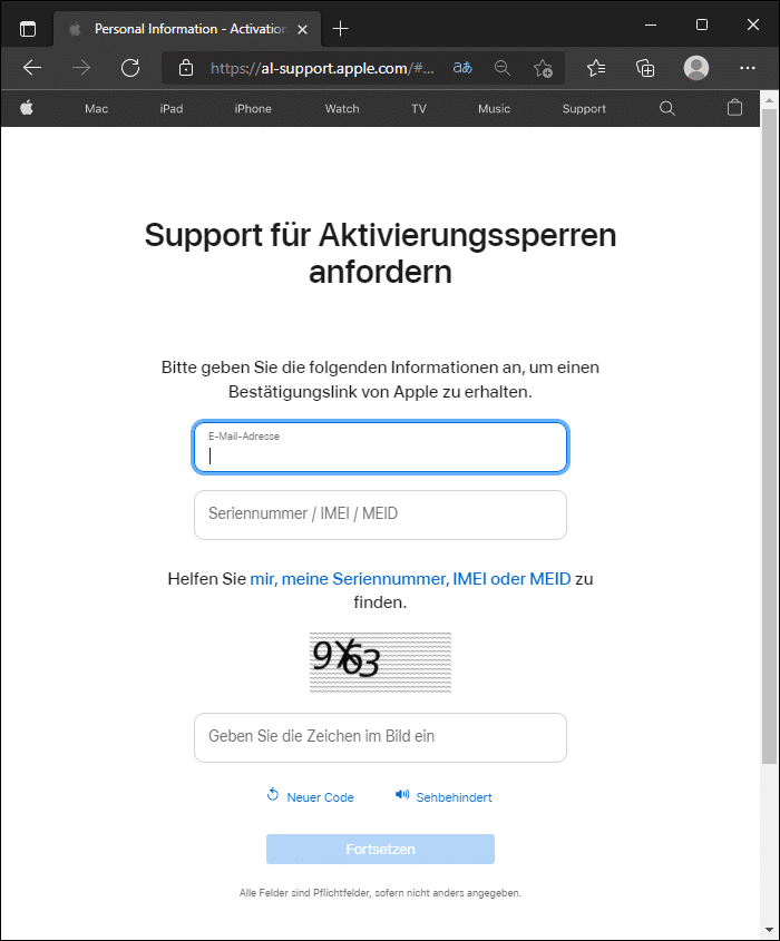 Apple Support Aktivierungssperre
