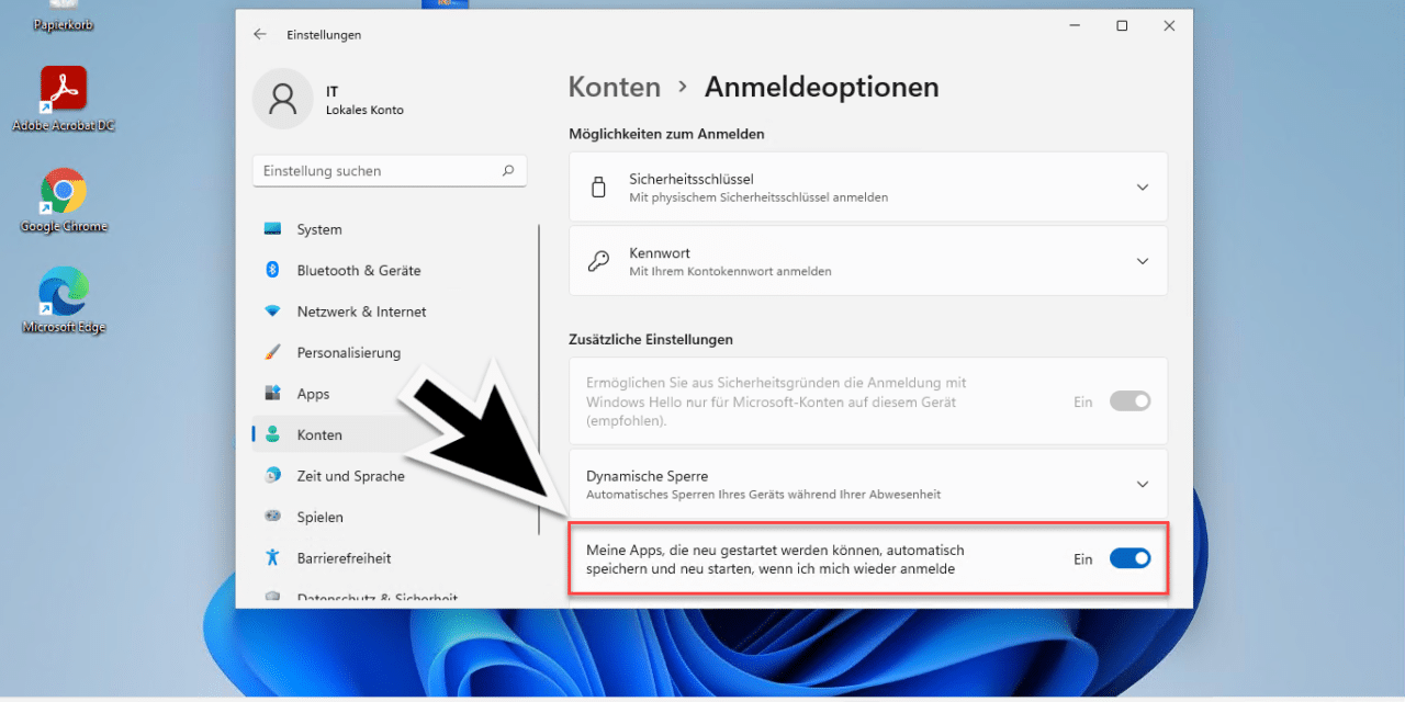 Windows 11 Apps nach Neustart automatisch starten