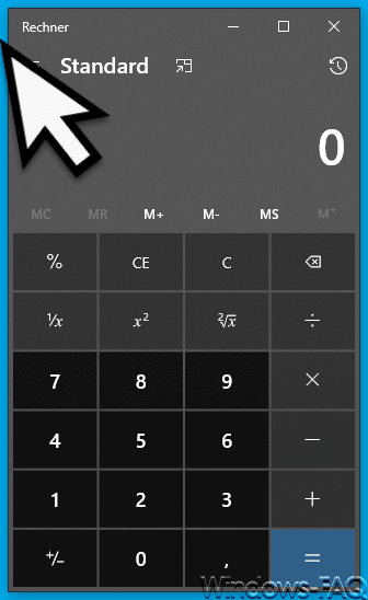 Windows Taschenrechner immer im Vordergrund