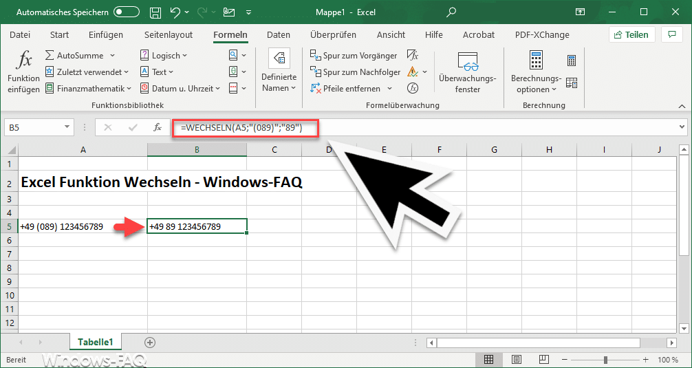 Excel Funktion Wechseln